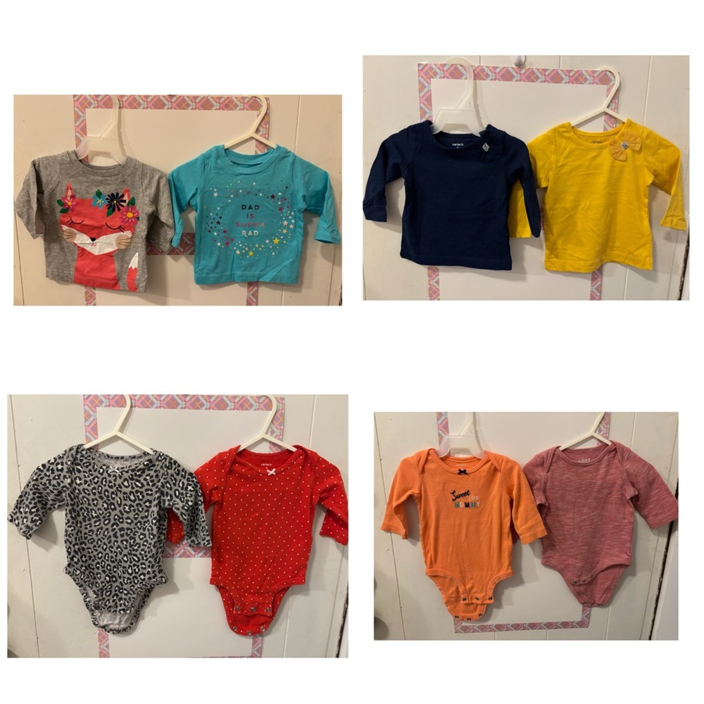 Bundled (8pcs) - Carter's and a jumping one Long Sleeve Tees/onesie.